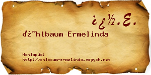 Öhlbaum Ermelinda névjegykártya